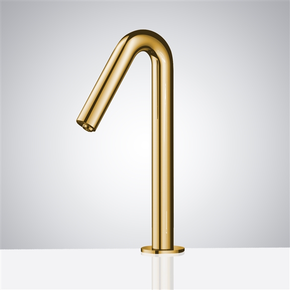 Commercial Grade Polished Gold Deck Mounted Automatic Sensor Faucet